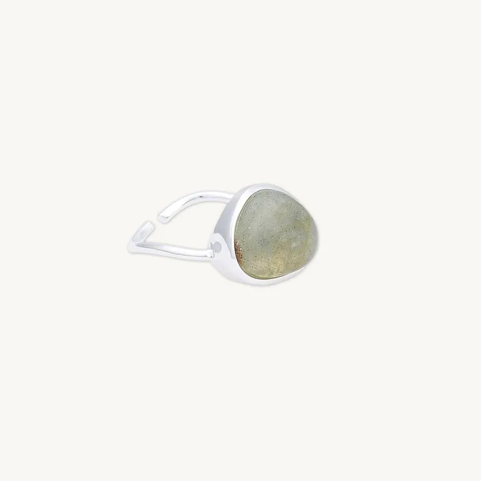 Camile Stone Rings Black Moonstone Oval Statement Open Ring Camile Stone Rings Black Moonstone Oval Statement Open Ring