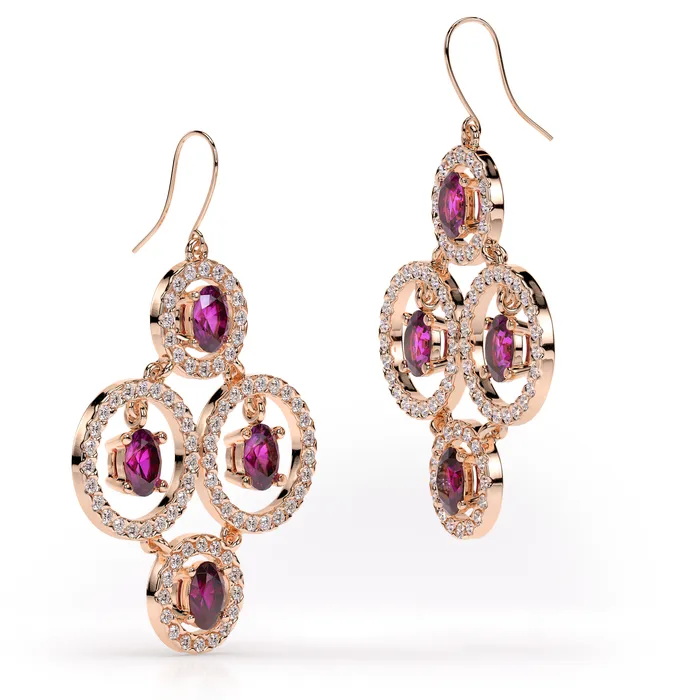 Captured Hearts 14K Rose Gold Natural Alexandrite Earring Safiya Jewels Earrings