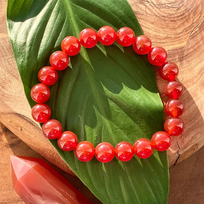 Carnelian Confidence Spiritual Stimulation 10mm Stretch Bracelet Lily Rose Jewelry Bracelets