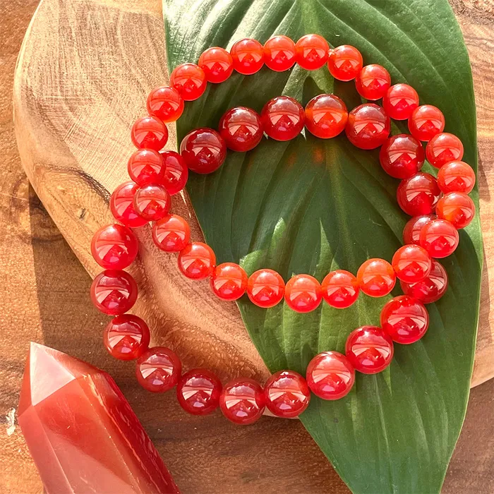 Carnelian Confidence Spiritual Stimulation 10mm Stretch Bracelet Lily Rose Jewelry Bracelets
