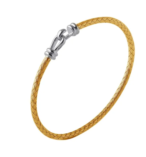Charles Garnier Gold Plated Mesh Bangle Bracelet with Hook Clasp SI5289 Bracelets Charles Garnier Gold Plated Mesh Bangle Bracelet with Hook Clasp SI5289 Bracelets