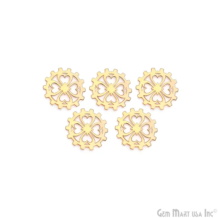 Charm Necklaces Wheel Shape Charm Laser Finding Gold Plated 20mm Charm For Bracelets Pendants GemMartUSA Charm Necklaces Wheel Shape Charm Laser Finding Gold Plated 20mm Charm For Bracelets Pendants GemMartUSA