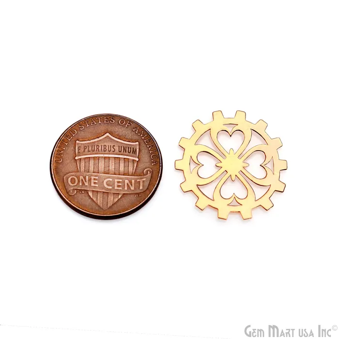 Charm Necklaces Wheel Shape Charm Laser Finding Gold Plated 20mm Charm For Bracelets Pendants GemMartUSA Charm Necklaces Wheel Shape Charm Laser Finding Gold Plated 20mm Charm For Bracelets Pendants GemMartUSA