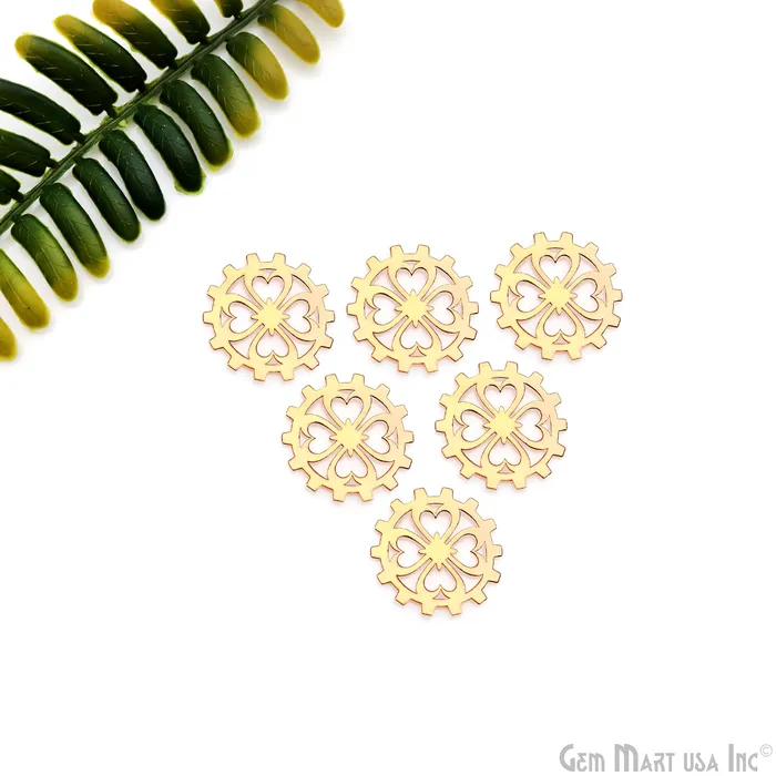 Charm Necklaces Wheel Shape Charm Laser Finding Gold Plated 20mm Charm For Bracelets Pendants GemMartUSA Charm Necklaces Wheel Shape Charm Laser Finding Gold Plated 20mm Charm For Bracelets Pendants GemMartUSA