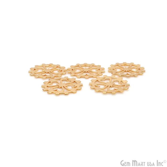 Charm Necklaces Wheel Shape Charm Laser Finding Gold Plated 20mm Charm For Bracelets Pendants GemMartUSA Charm Necklaces Wheel Shape Charm Laser Finding Gold Plated 20mm Charm For Bracelets Pendants GemMartUSA