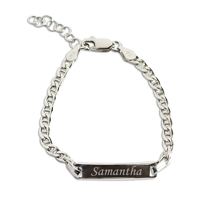 Cherished Moments Jewelry Bracelets 14K GoldPlated or Sterling Silver ID Bracelet for Kids with FREE EngravingClassic
