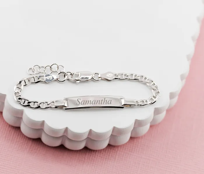 Cherished Moments Jewelry Bracelets 14K GoldPlated or Sterling Silver ID Bracelet for Kids with FREE EngravingClassic
