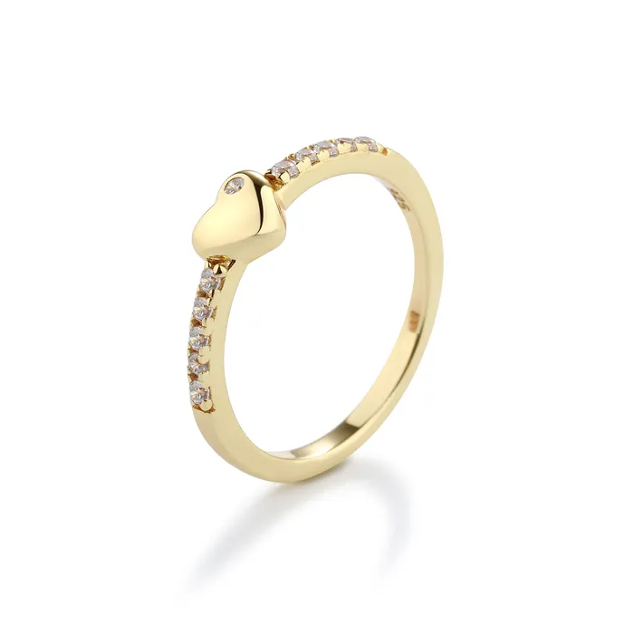 Cherished Moments Rings Little Girls GoldPlated Puff Heart Ring for Little Girls