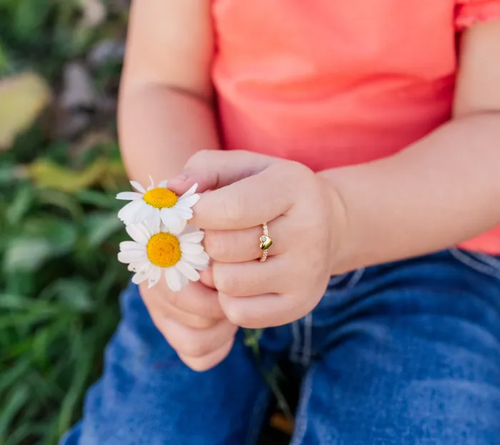 Cherished Moments Rings Little Girls GoldPlated Puff Heart Ring for Little Girls