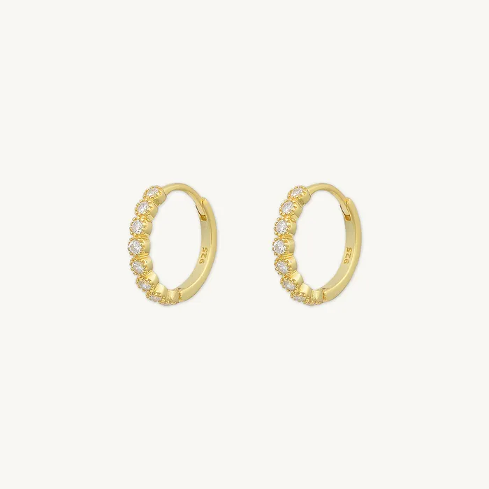 Classic Sapphire Huggie Earrings Camile Stone Earrings