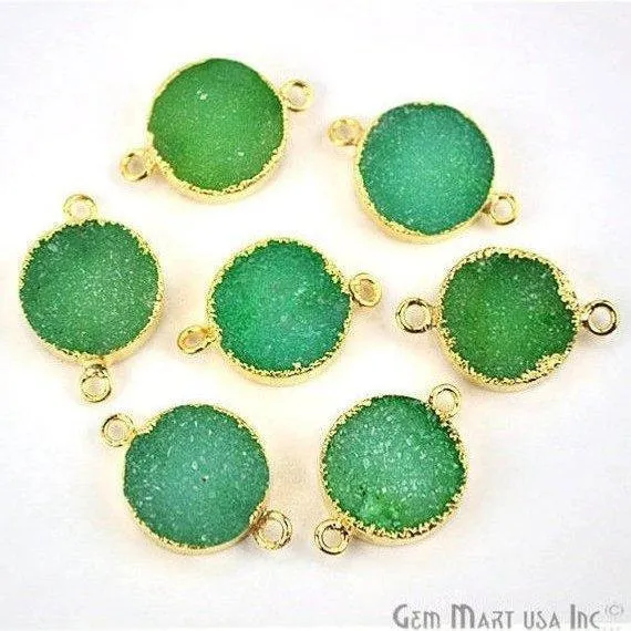 Clearance Gold Electroplated 14mm Round Druzy Double Bail Gemstone Connector GemMartUSA Rings Clearance Gold Electroplated 14mm Round Druzy Double Bail Gemstone Connector GemMartUSA Rings