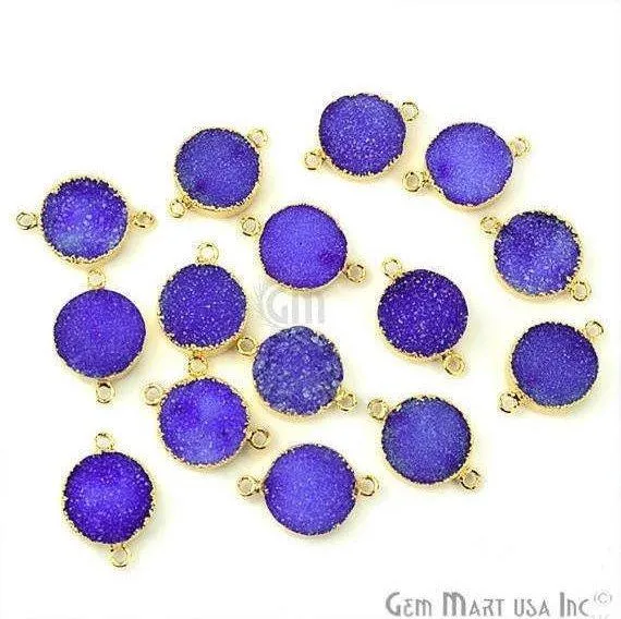 Clearance Gold Electroplated 14mm Round Druzy Double Bail Gemstone Connector GemMartUSA Rings Clearance Gold Electroplated 14mm Round Druzy Double Bail Gemstone Connector GemMartUSA Rings