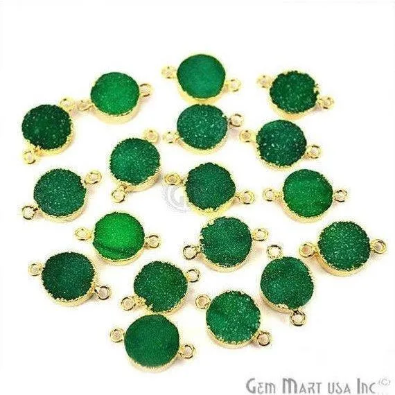 Clearance Gold Electroplated 14mm Round Druzy Double Bail Gemstone Connector GemMartUSA Rings Clearance Gold Electroplated 14mm Round Druzy Double Bail Gemstone Connector GemMartUSA Rings