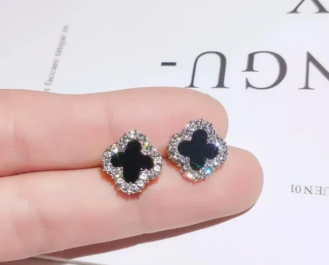 Clover Earrings Womens Earrings Diamond Earrings Diamond Ear Studs Flower Earrings Womens Diamond Earrings Clover Ear Studs Minx London Earrings