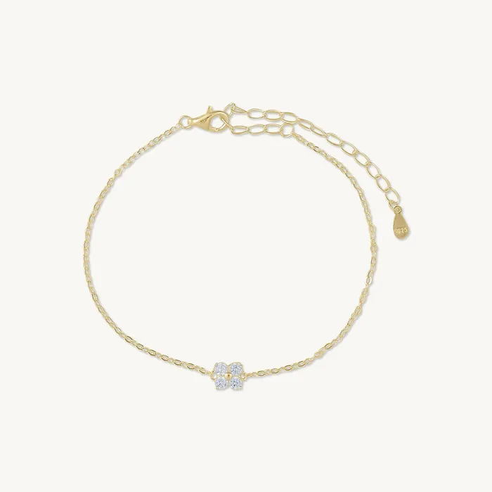 Clover Zirconia Chain Bracelet Camile Stone Bracelets