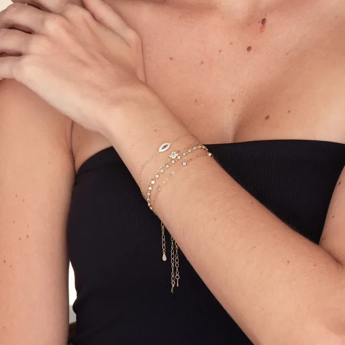 Clover Zirconia Chain Bracelet Camile Stone Bracelets Clover Zirconia Chain Bracelet Camile Stone Bracelets