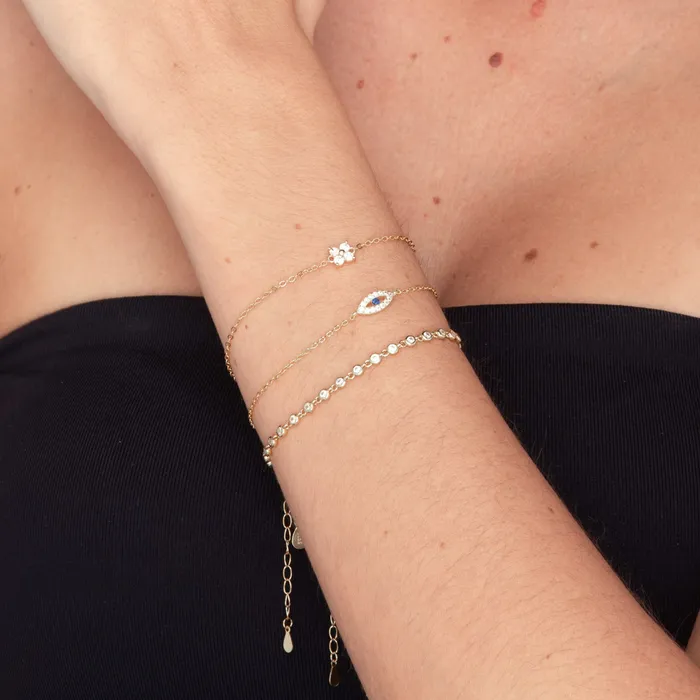 Clover Zirconia Chain Bracelet Camile Stone Bracelets Clover Zirconia Chain Bracelet Camile Stone Bracelets
