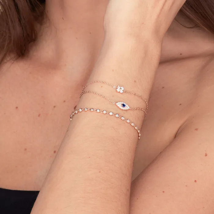 Clover Zirconia Chain Bracelet Camile Stone Bracelets Clover Zirconia Chain Bracelet Camile Stone Bracelets