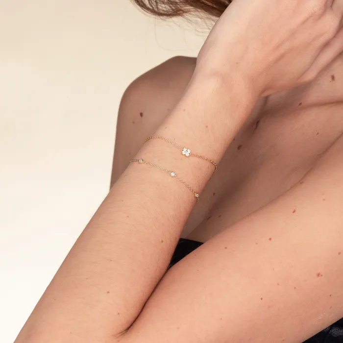 Clover Zirconia Chain Bracelet Camile Stone Bracelets Clover Zirconia Chain Bracelet Camile Stone Bracelets