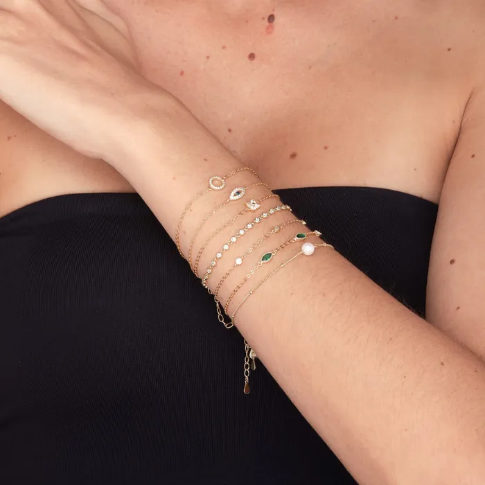 Clover Zirconia Chain Bracelet Camile Stone Bracelets Clover Zirconia Chain Bracelet Camile Stone Bracelets