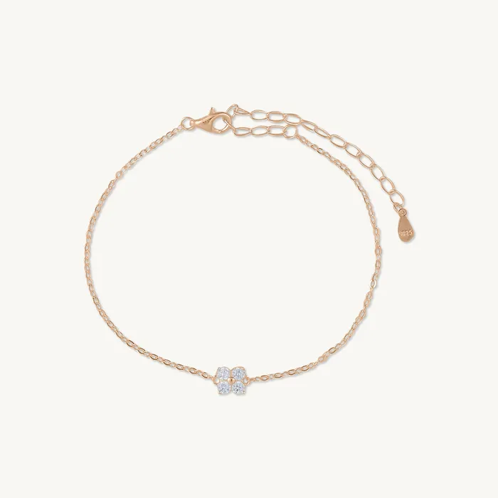 Clover Zirconia Chain Bracelet Camile Stone Bracelets Clover Zirconia Chain Bracelet Camile Stone Bracelets