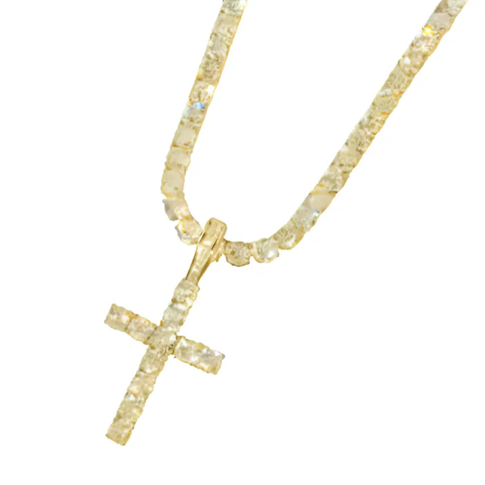 Customized Jewel Necklaces Cross Pendant Necklace With Diamond Accents