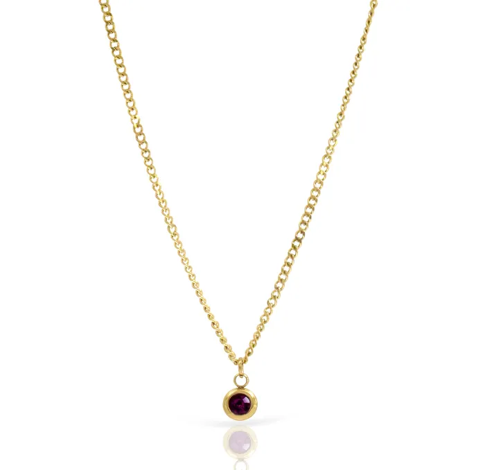 DELILAH AMETHYST BIRTHSTONE PENDANT NECKLACE FEBRUARY Mai Dsire Necklaces