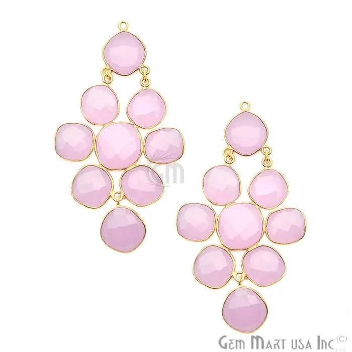 DIY 71x39mm Gemstone Bezel Earring Connector Component 1pc GemMartUSA Earrings