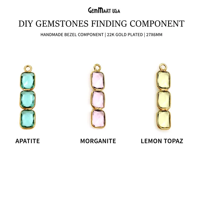 DIY Gemstone 27x6mm Gold Plated Chandelier Finding Component GemmartUSA PreStyled Sets DIY Gemstone 27x6mm Gold Plated Chandelier Finding Component GemmartUSA PreStyled Sets