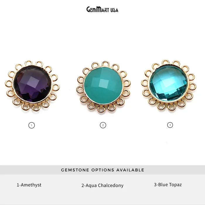DIY Gemstone Gold Plated 22mm Round Chandelier Connector 1PC GemmartUSA PreStyled Sets DIY Gemstone Gold Plated 22mm Round Chandelier Connector 1PC GemmartUSA PreStyled Sets