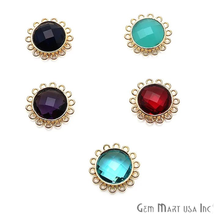DIY Gemstone Gold Plated 22mm Round Chandelier Connector 1PC GemmartUSA PreStyled Sets DIY Gemstone Gold Plated 22mm Round Chandelier Connector 1PC GemmartUSA PreStyled Sets