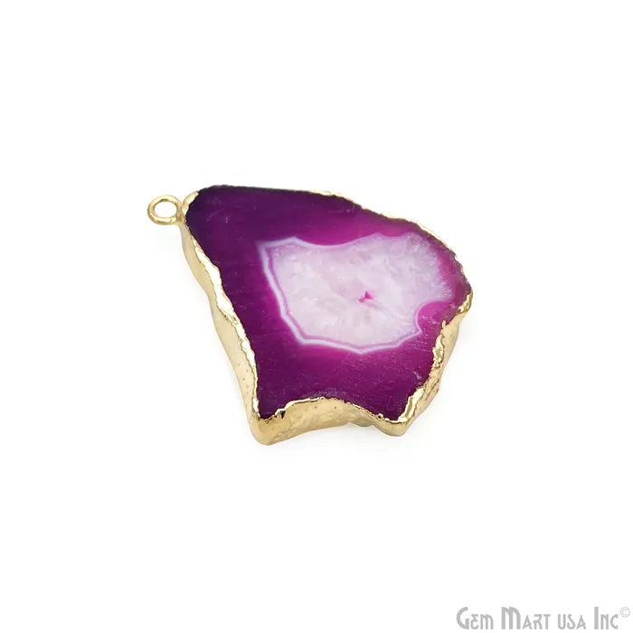 Earrings Agate Slice 19x27mm Gold Electroplated Gemstone Earring Connector 1 Pair GemmartUSA Earrings Agate Slice 19x27mm Gold Electroplated Gemstone Earring Connector 1 Pair GemmartUSA