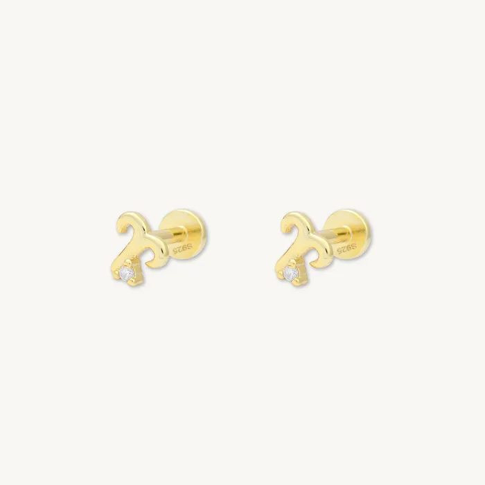 Earrings Aries Zodiac Star Sign Flat Back Earrings Camile Stone