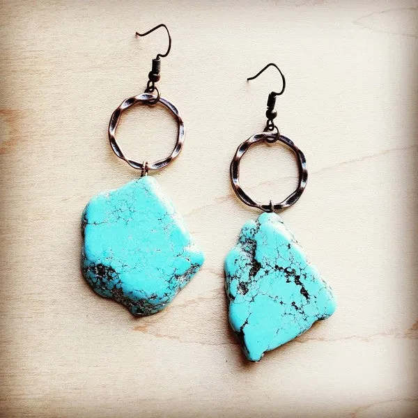 Earrings Blue Turquoise Chunky Earrings The Jewelry Junkie