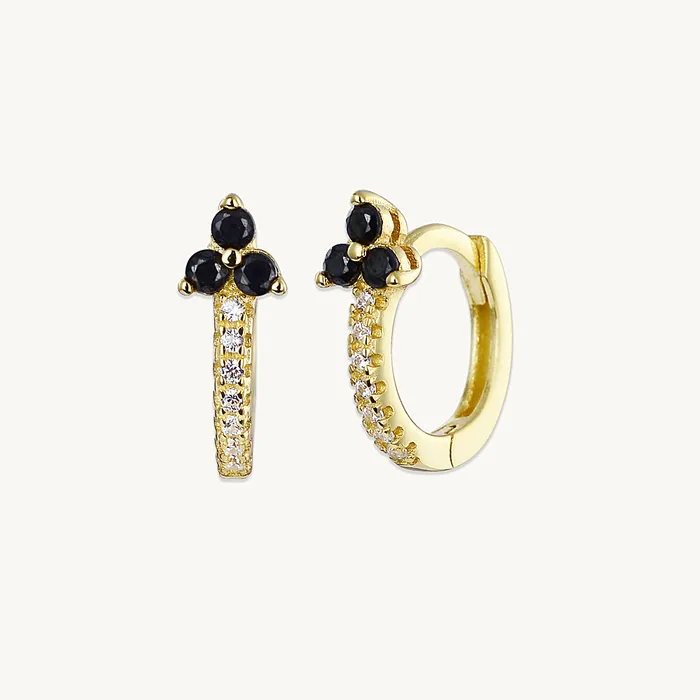 Earrings Camile Stone Black Lotus Sapphire Hoop Earrings