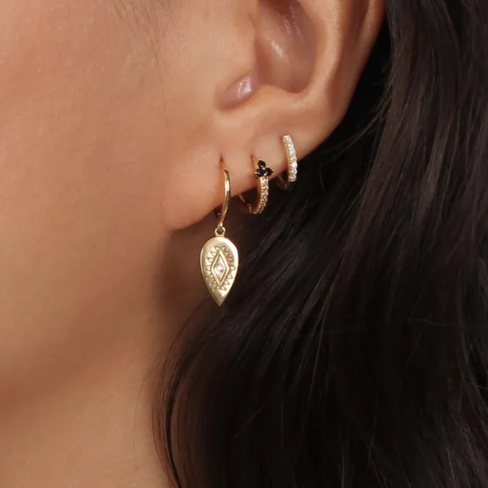Earrings Camile Stone Black Lotus Sapphire Hoop Earrings Earrings Camile Stone Black Lotus Sapphire Hoop Earrings