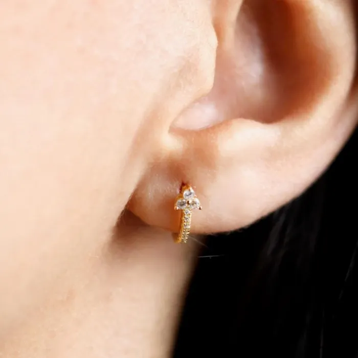 Earrings Camile Stone Black Lotus Sapphire Hoop Earrings Earrings Camile Stone Black Lotus Sapphire Hoop Earrings