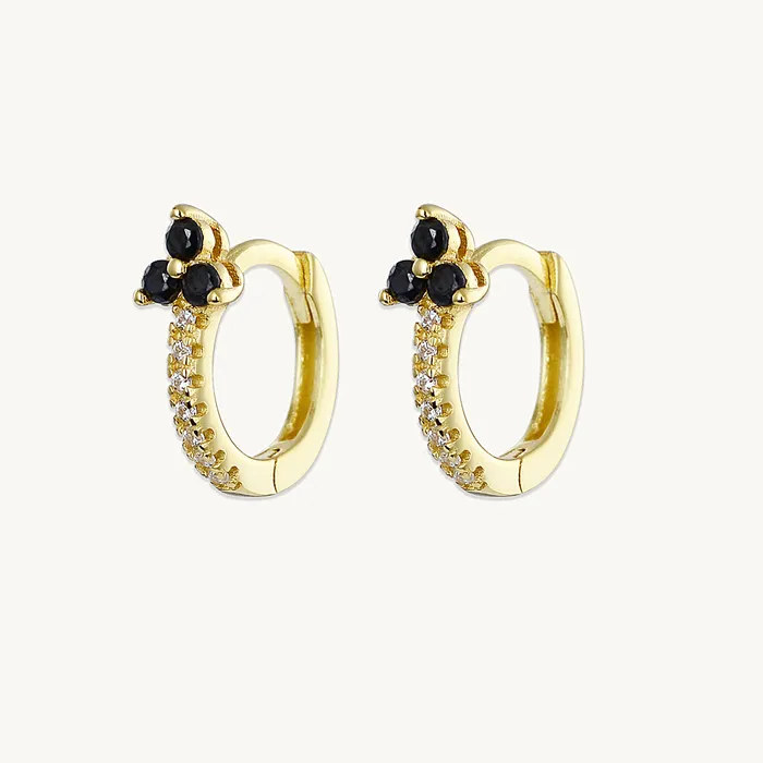 Earrings Camile Stone Black Lotus Sapphire Hoop Earrings Earrings Camile Stone Black Lotus Sapphire Hoop Earrings