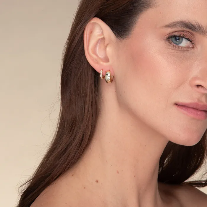 Earrings Camile Stone Bold Thick Statement Huggie Earrings