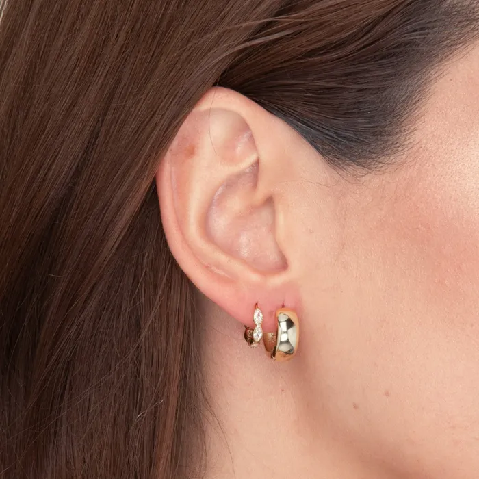 Earrings Camile Stone Bold Thick Statement Huggie Earrings