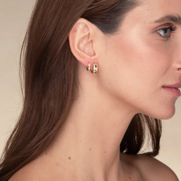Earrings Camile Stone Bold Thick Statement Huggie Earrings