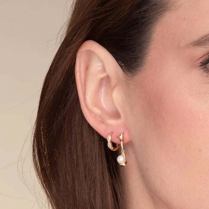 Earrings Camile Stone Molten Pearl Dangle Stud Earrings Earrings Camile Stone Molten Pearl Dangle Stud Earrings