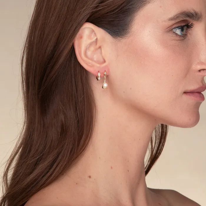 Earrings Camile Stone Molten Pearl Dangle Stud Earrings Earrings Camile Stone Molten Pearl Dangle Stud Earrings