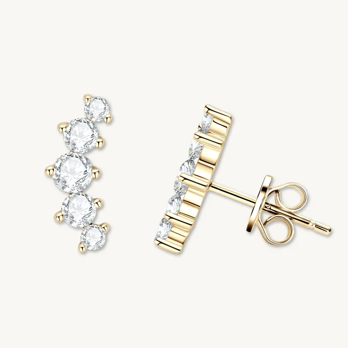 Earrings Camile Stone Smile Solitaire Moissanite Stud Earrings
