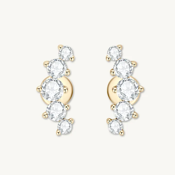 Earrings Camile Stone Smile Solitaire Moissanite Stud Earrings