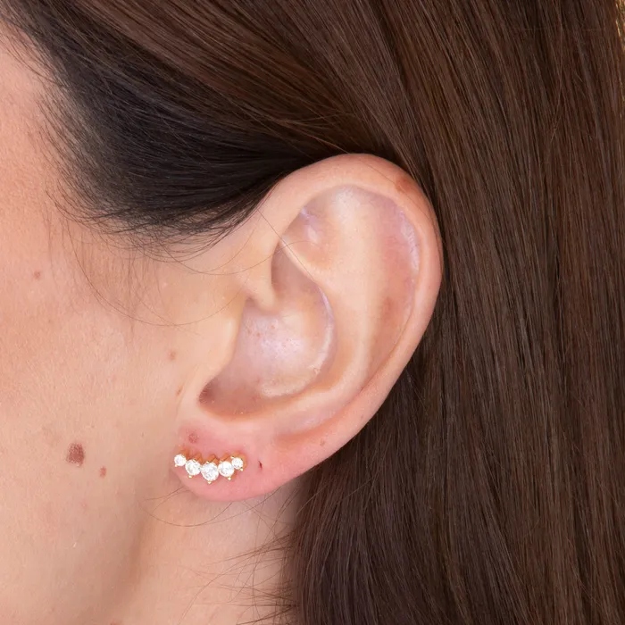 Earrings Camile Stone Smile Solitaire Moissanite Stud Earrings