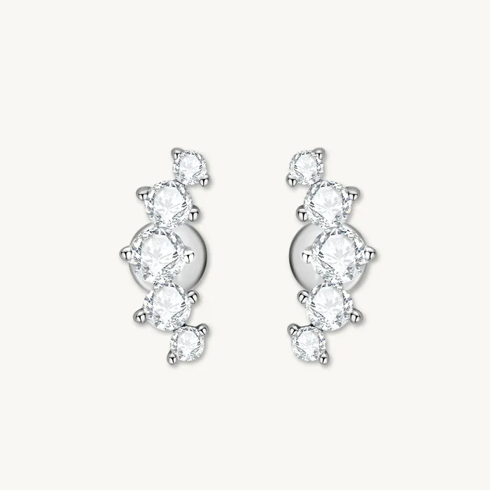 Earrings Camile Stone Smile Solitaire Moissanite Stud Earrings