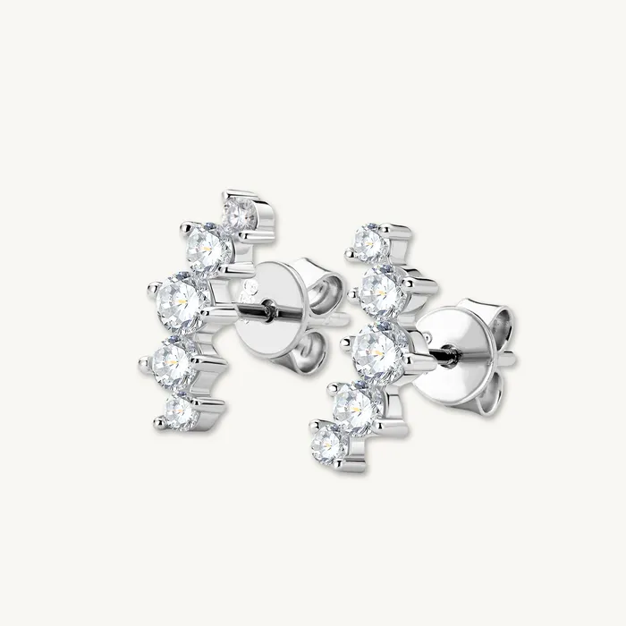 Earrings Camile Stone Smile Solitaire Moissanite Stud Earrings