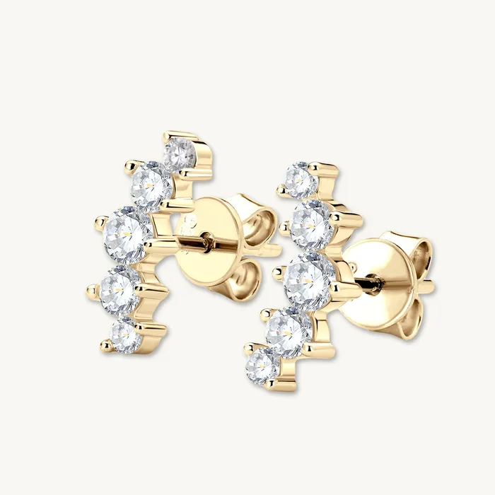 Earrings Camile Stone Smile Solitaire Moissanite Stud Earrings