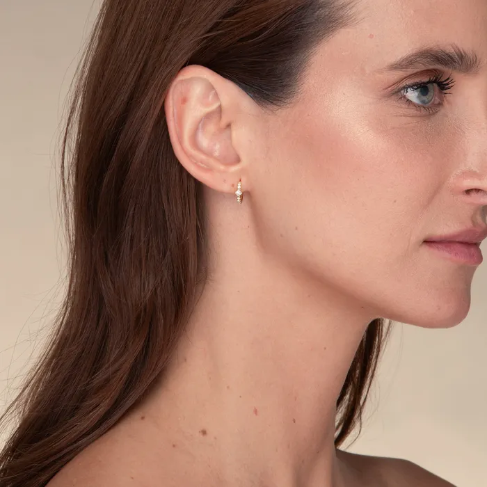 Earrings Camile Stone Square Zirconia Huggie Earrings Earrings Camile Stone Square Zirconia Huggie Earrings